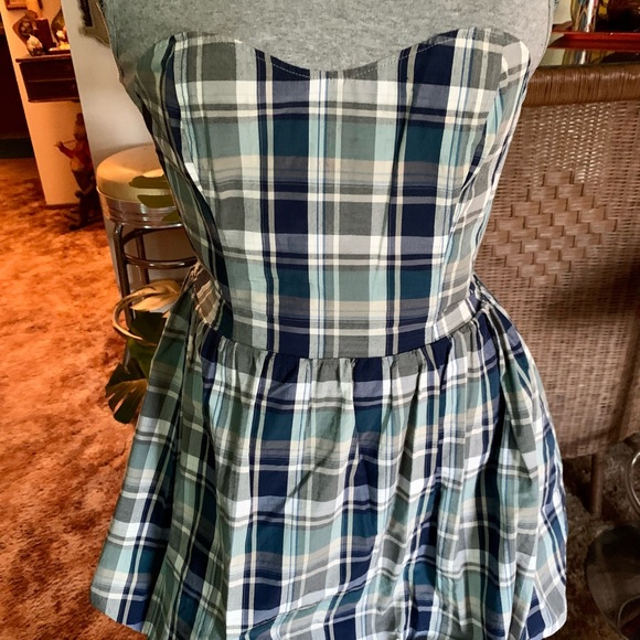 TOPSHOP size 8 sleeveless plaid mini dress - Picture 4 of 12